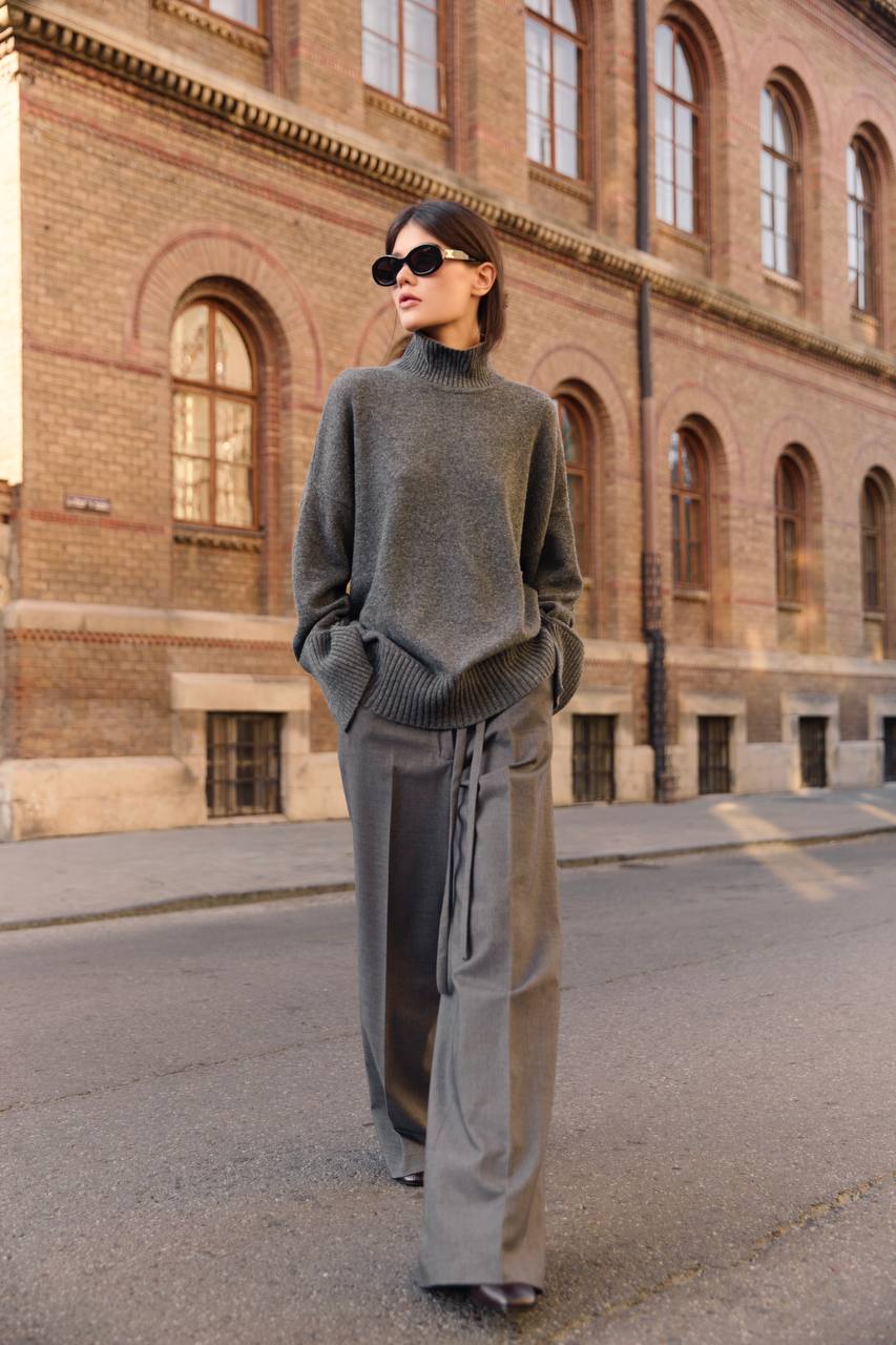 Wool Trousers, Gray — lifestyle — SHEVCHENKO