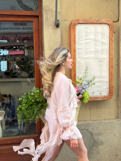 Chiffon Shorts, Pearl — side — SHEVCHENKO