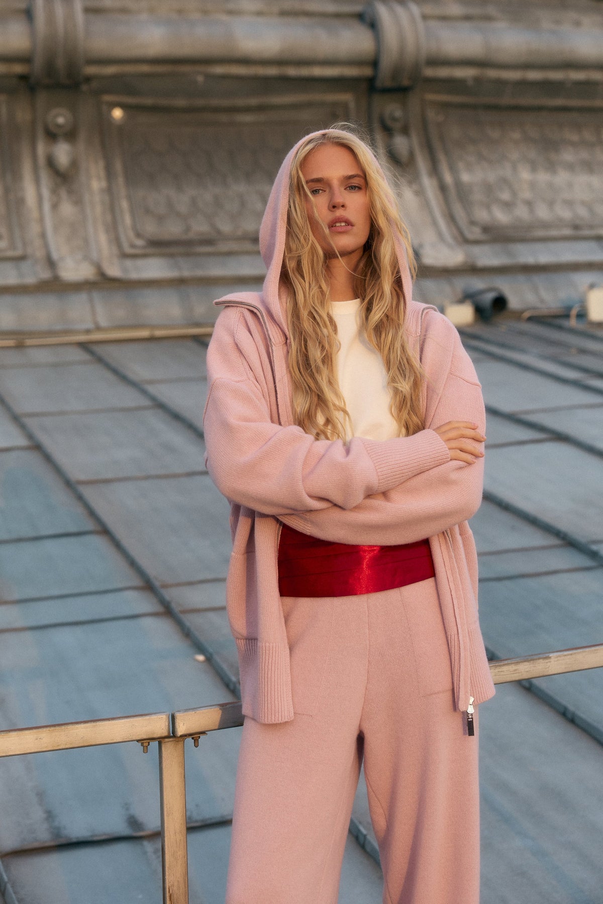 Lambswool Set: Zip-Up Hooded Cardigan — front — SHEVCHENKO