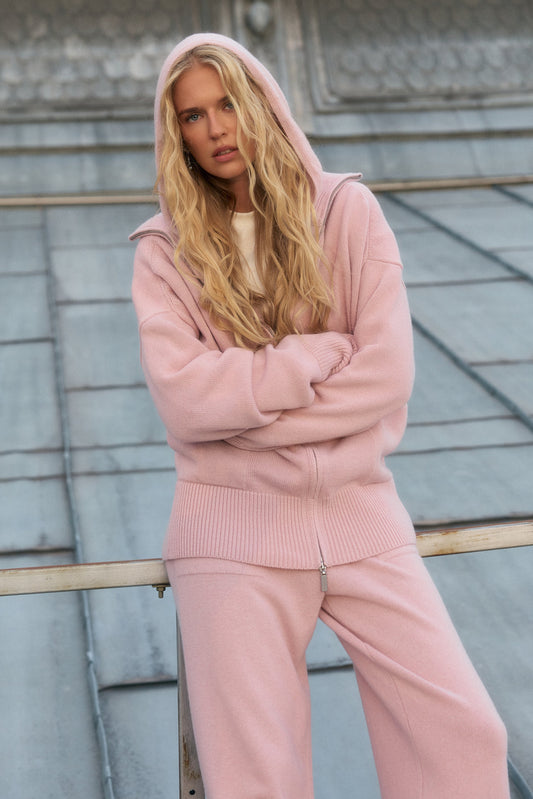 Lambswool Set: Zip-Up Hooded Cardigan — lifestyle — SHEVCHENKO