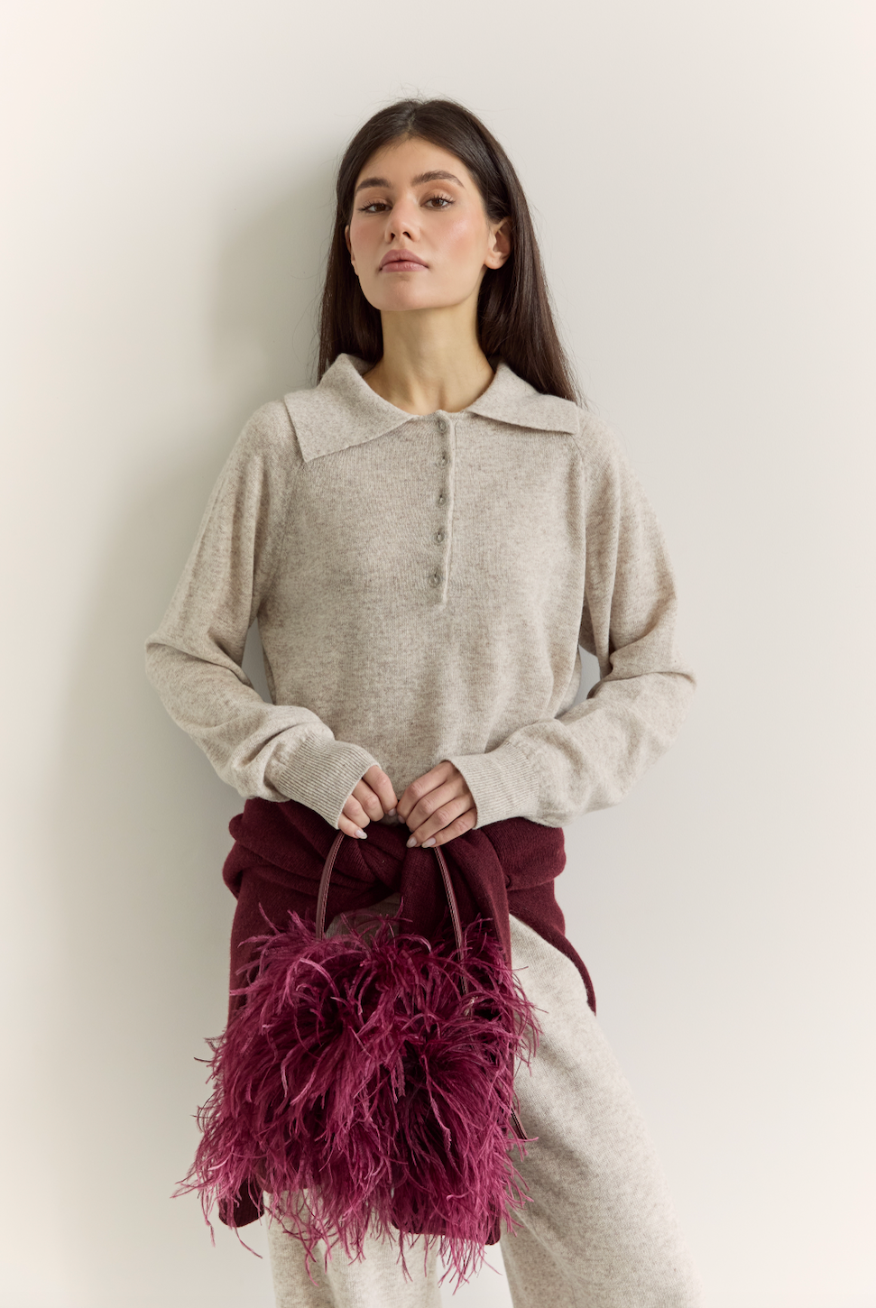 Lambswool Polo Sweater — front — SHEVCHENKO