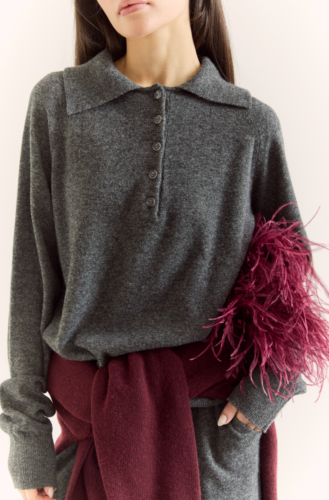 Lambswool Polo Sweater — front — SHEVCHENKO