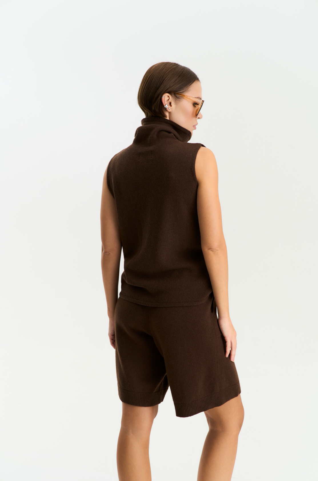 Lambswool Top, Chocolate — side — SHEVCHENKO