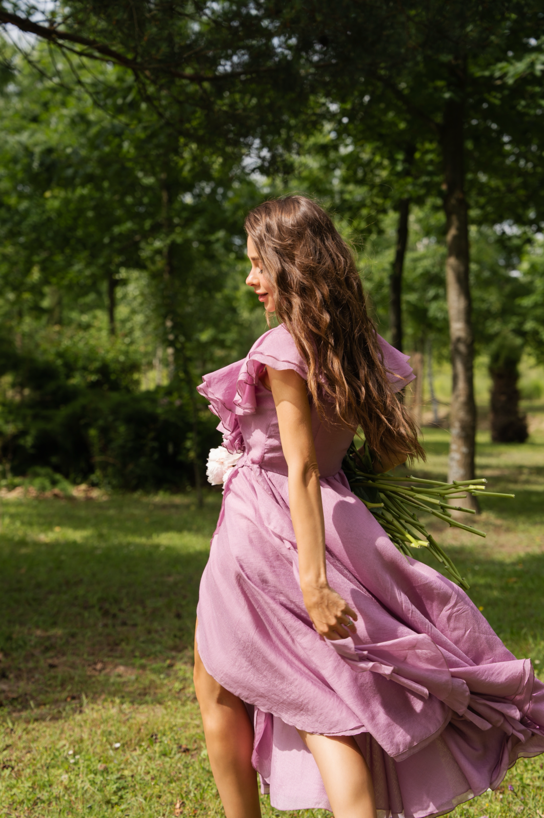 Wrap Chiffon Dress, Purple