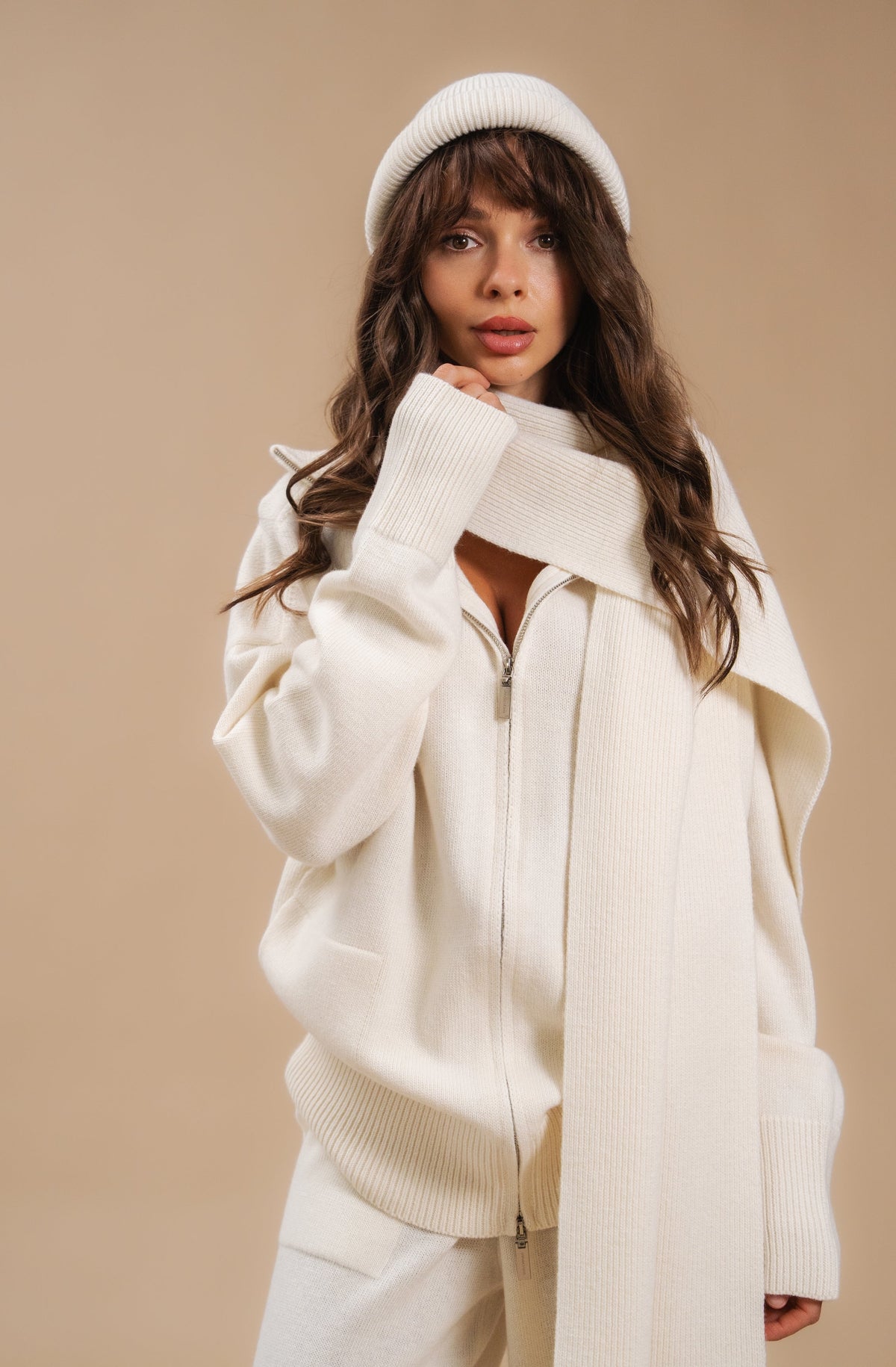 Lambswool Set: Zip-Up Cardigan and Trousers — look — SHEVCHENKO