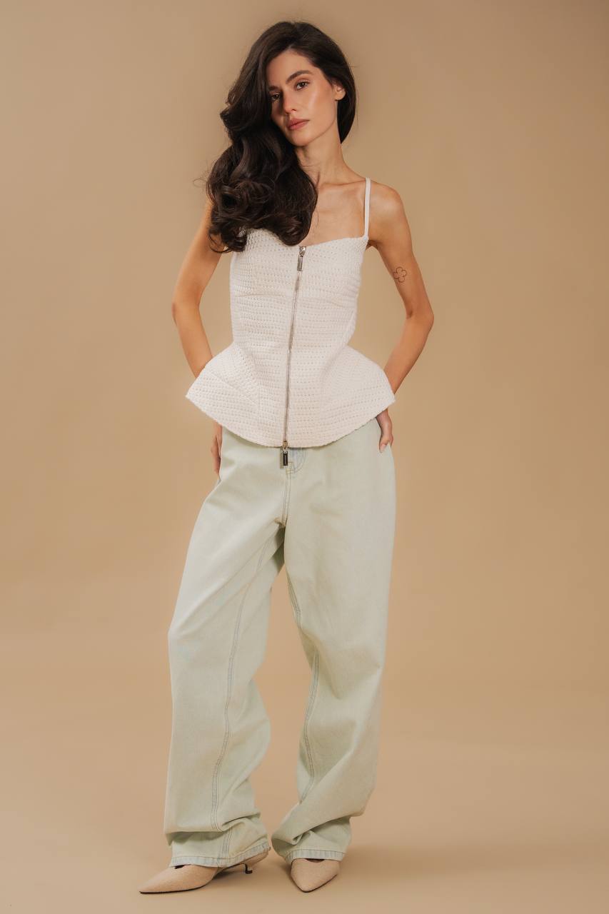 Lace-Up Corset Top — front — SHEVCHENKO