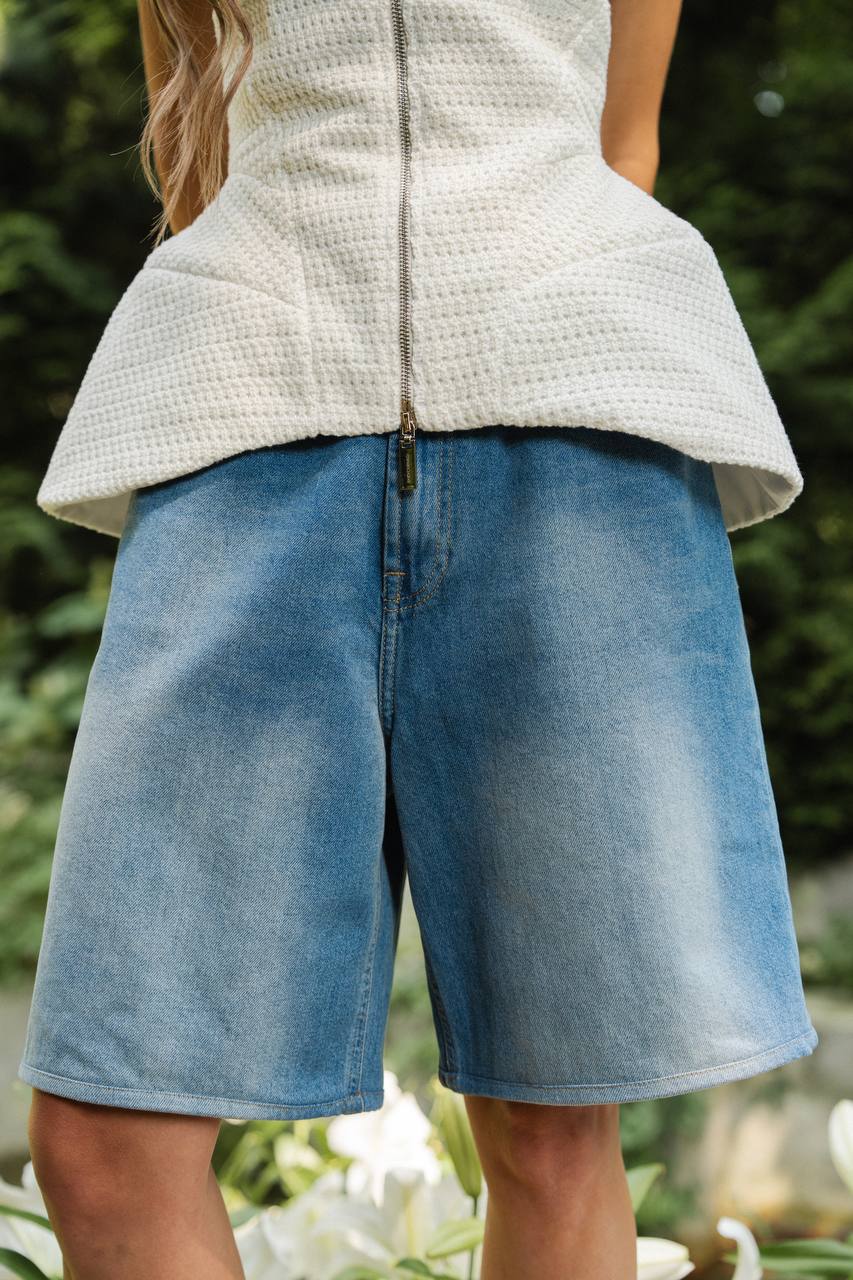 Denim Shorts — detail — SHEVCHENKO