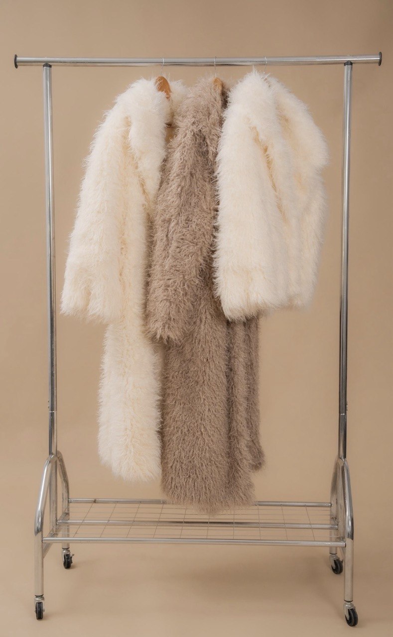 Faux Fur Coat, Long, Milky — всі кольори — SHEVCHENKO
