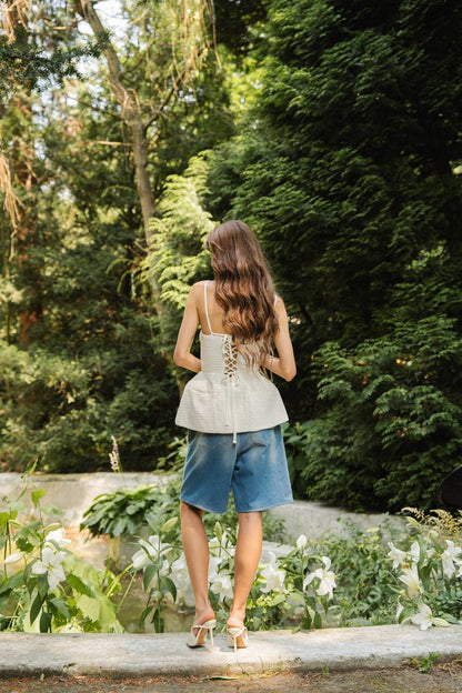 Denim Shorts — back — SHEVCHENKO