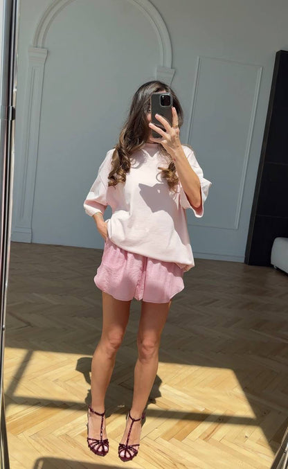 Oversized Cotton T-Shirt, Pink