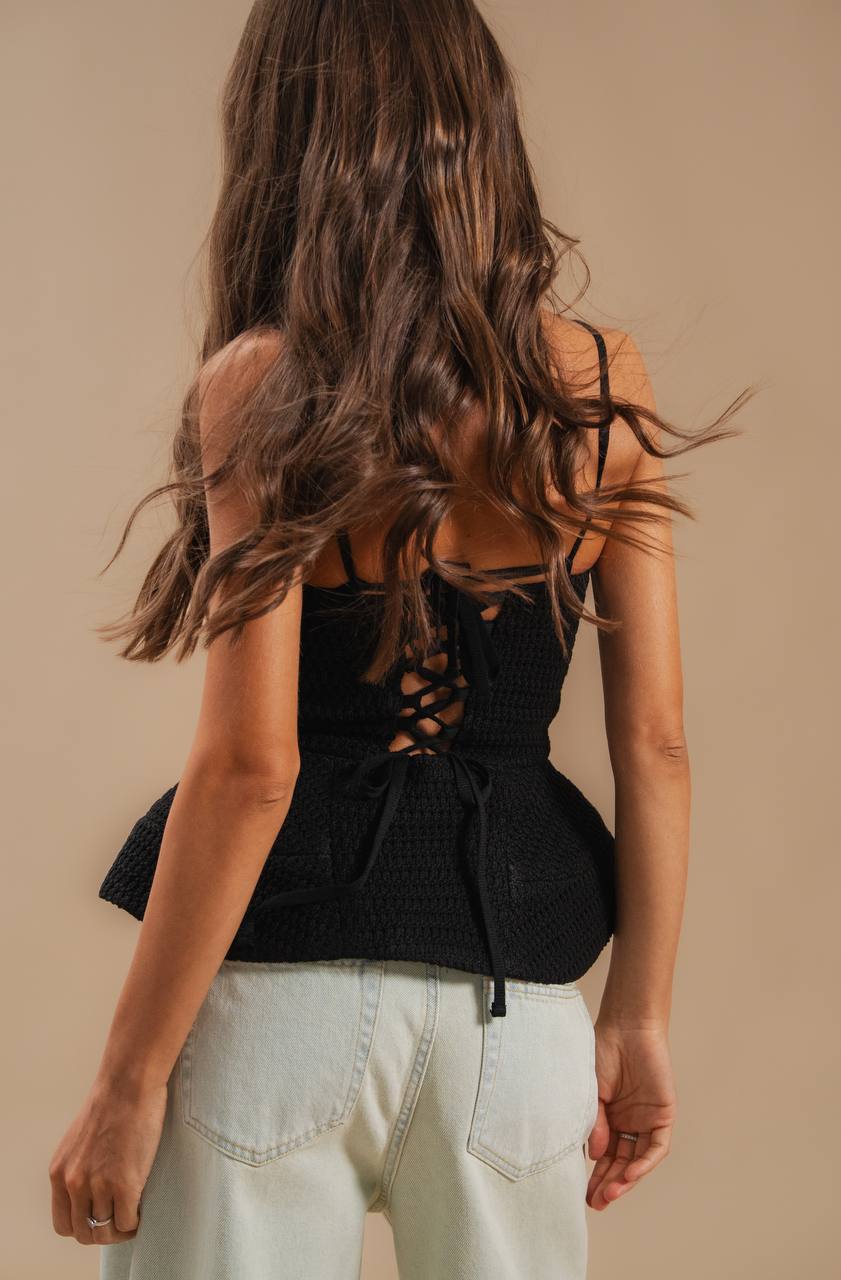 Lace-Up Corset Top — side — SHEVCHENKO