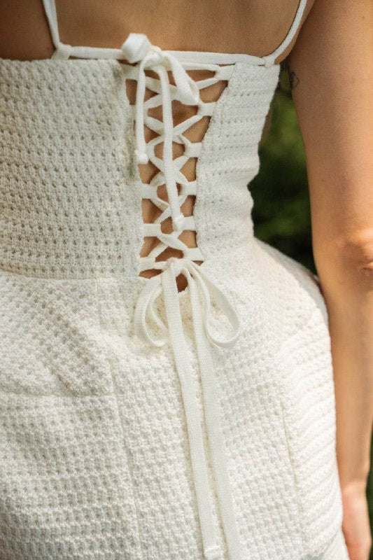 Lace-Up Corset Top — detail — SHEVCHENKO