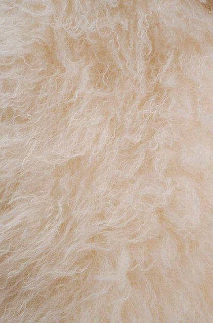 Faux Fur Coat, Short, Milky — detail — SHEVCHENKO