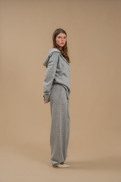 Lambswool Set: Zip-Up Hooded Cardigan — side — SHEVCHENKO
