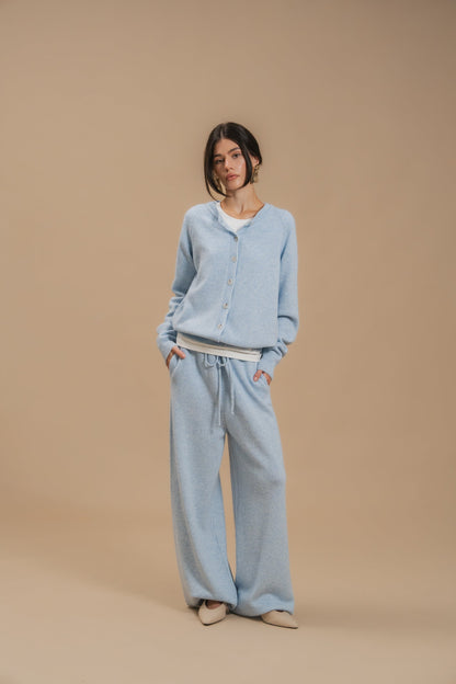 Lambswool Set: Fitted Button-Front Cardigan and Trousers — look — SHEVCHENKO