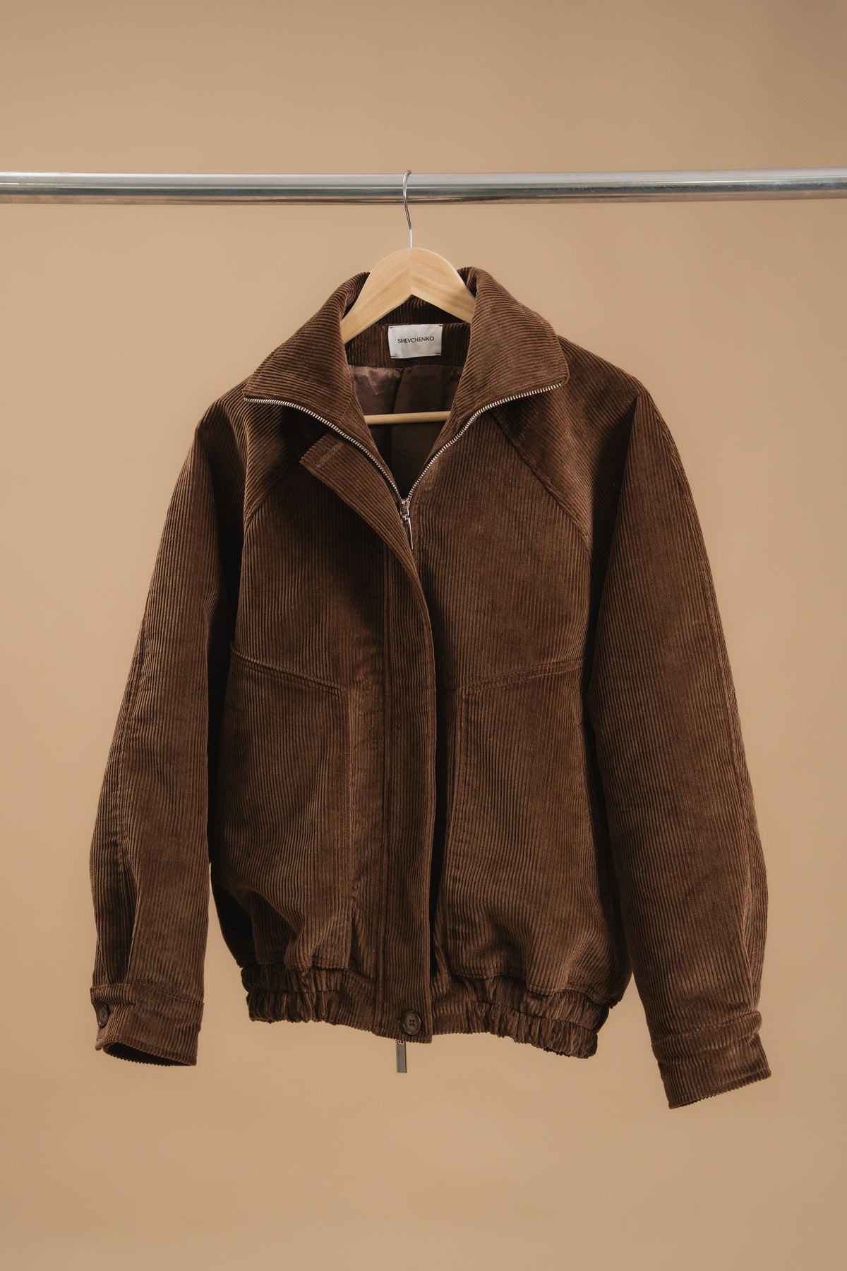 Corduroy Bomber Jacket — flat lay — SHEVCHENKO