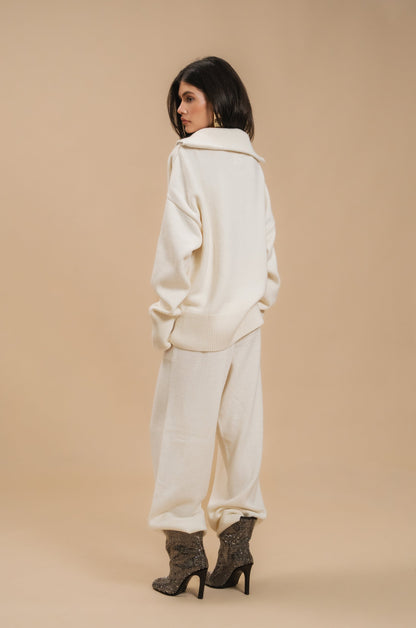 Lambswool Set: Zip-Up Cardigan and Trousers — back — SHEVCHENKO