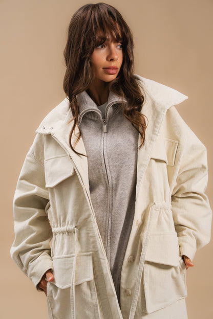 Corduroy Trench Coat, Milky — Тренч з вельвету —сет — SHEVCHENKO