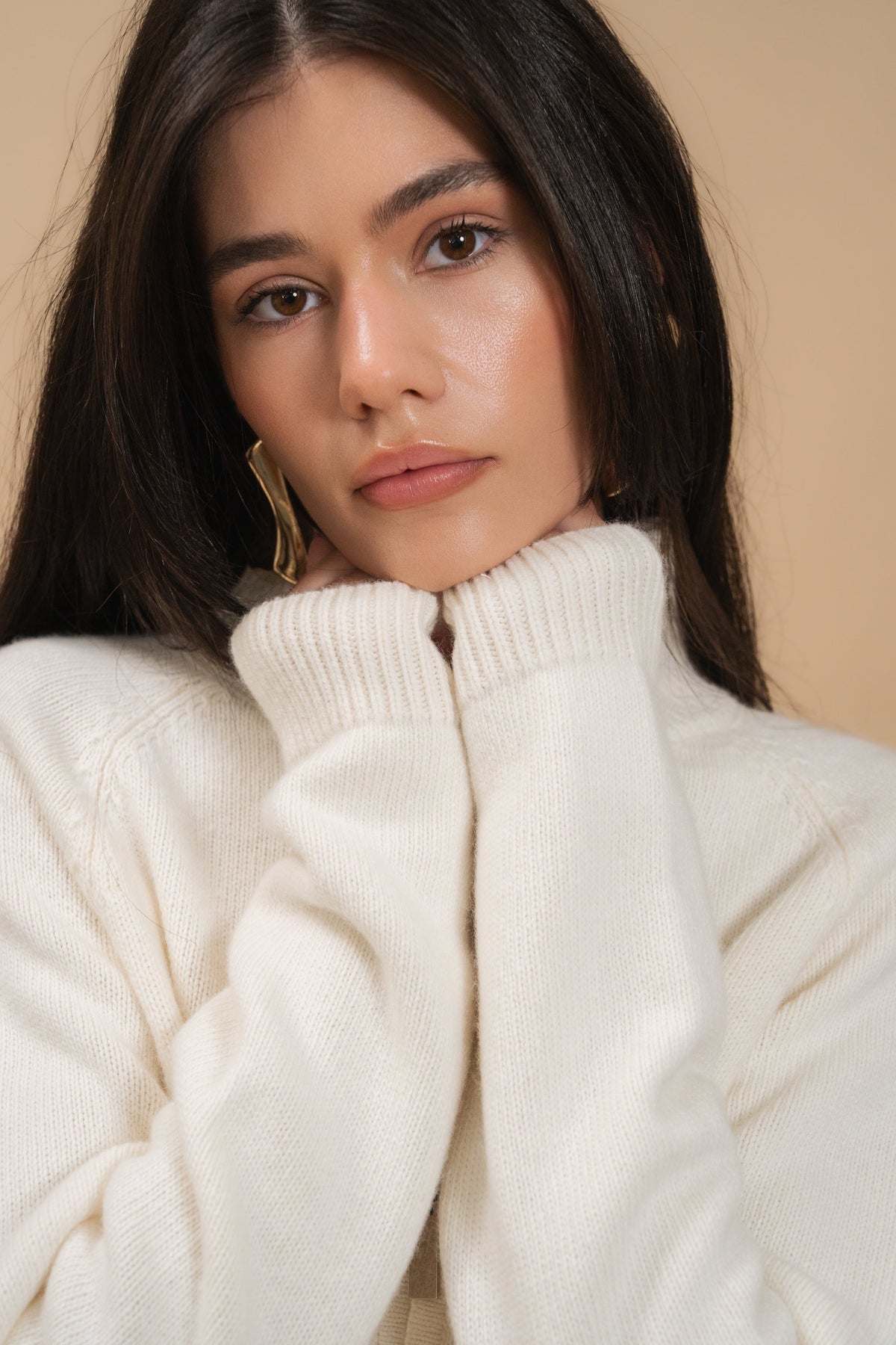 Fitted Zip-Up Lambswool Cardigan — detail — SHEVCHENKO