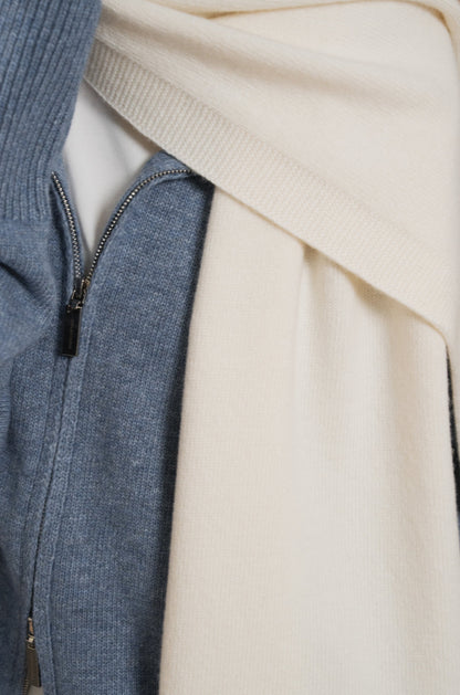 Lambswool Scarf, Milky — detail — SHEVCHENKO