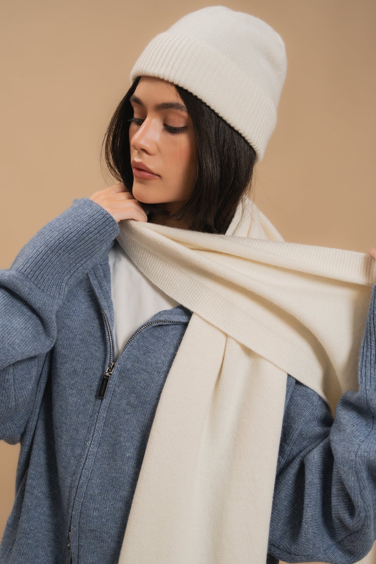 Lambswool Scarf, Milky — lifestyle — SHEVCHENKO