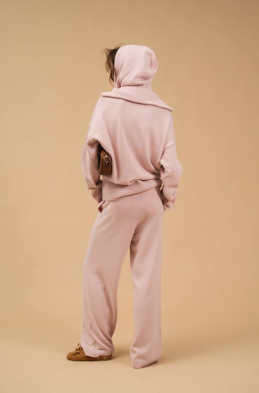 Lambswool Set: Zip-Up Hooded Cardigan — back — SHEVCHENKO