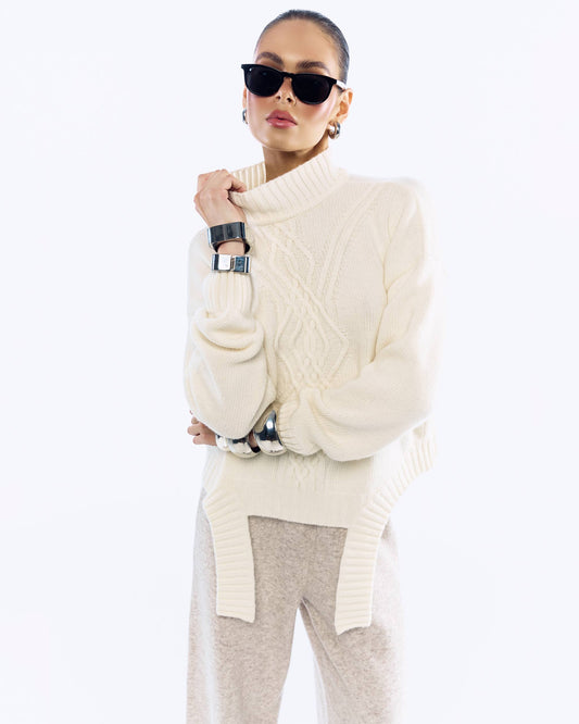 Sweater with Accent Hem — front — SHEVCHENKO