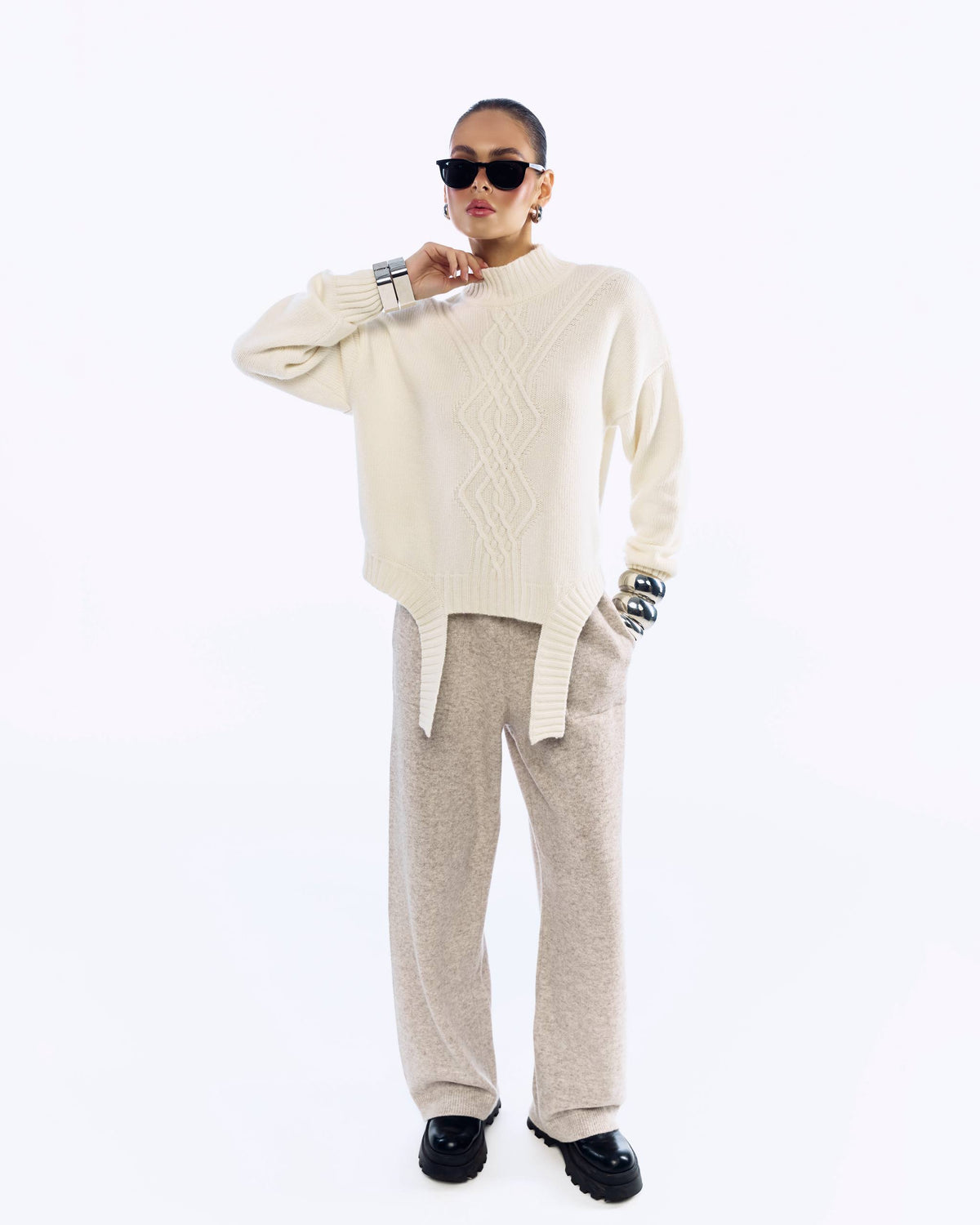 Sweater with Accent Hem — side — SHEVCHENKO
