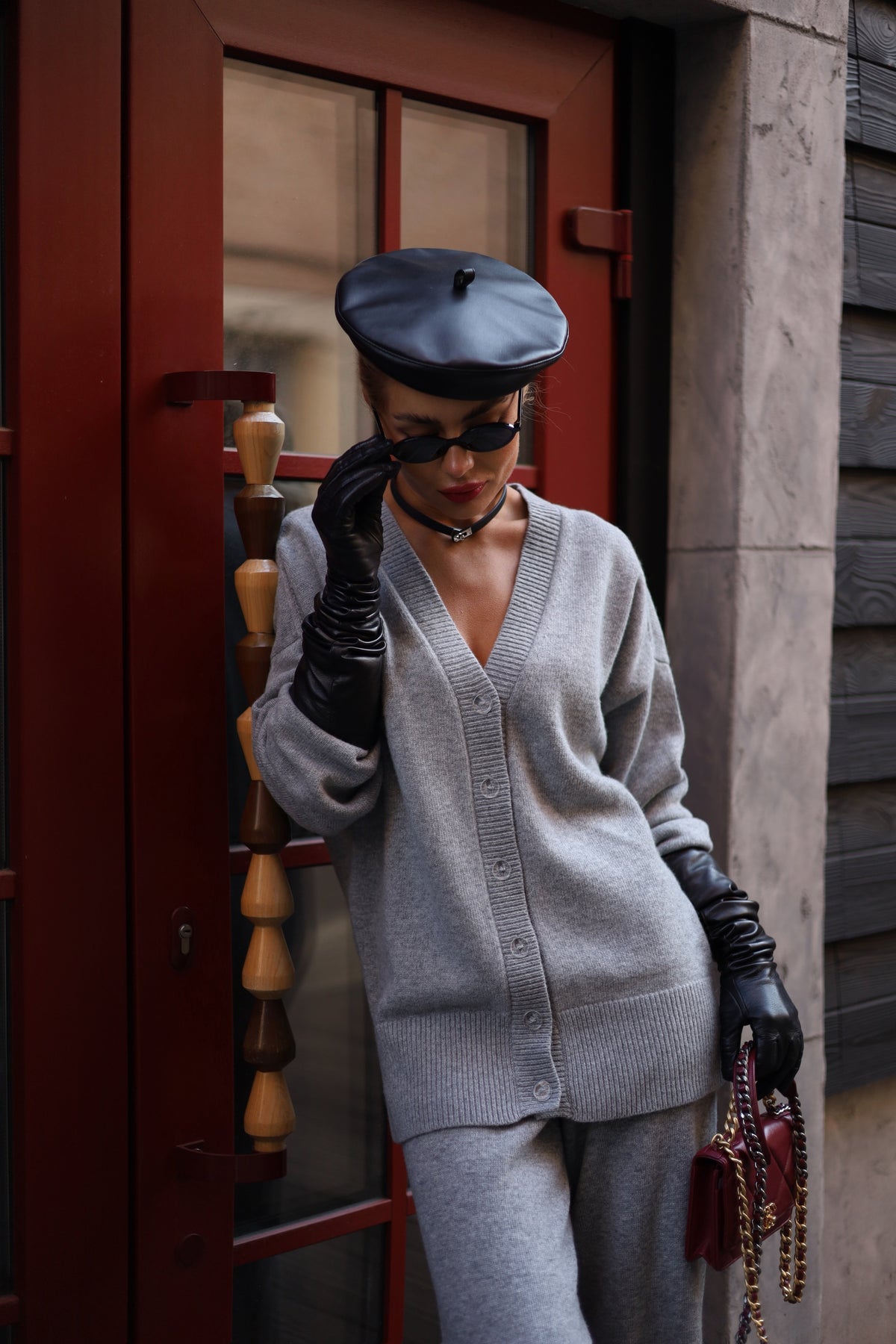 Lambswool Set: Button Cardigan and Trousers — lifestyle — SHEVCHENKO