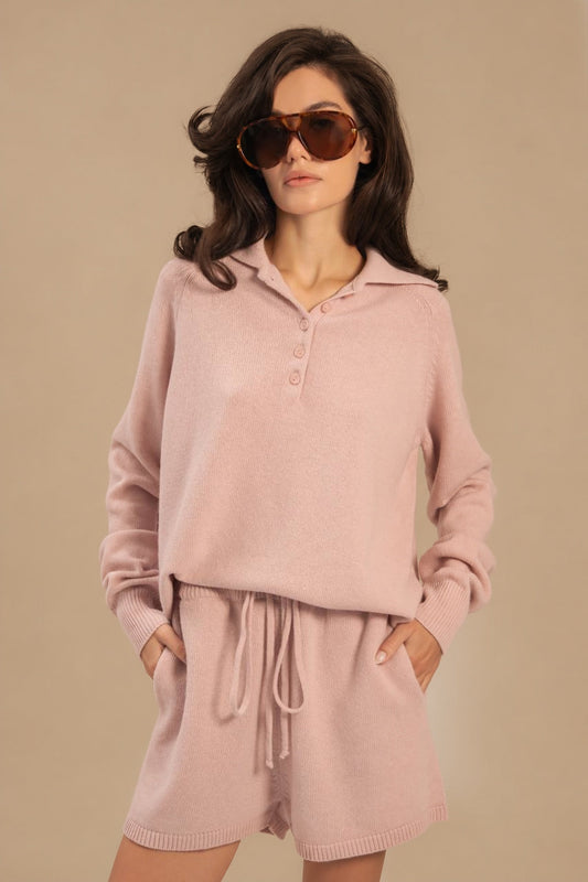 Lambswool Set: Polo and Shorts — front — SHEVCHENKO