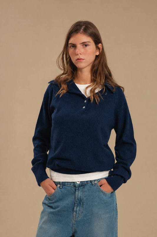 Lambswool Polo Sweater — front — SHEVCHENKO