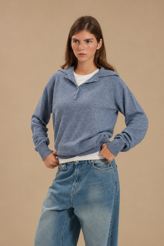 Lambswool Polo Sweater — side — SHEVCHENKO