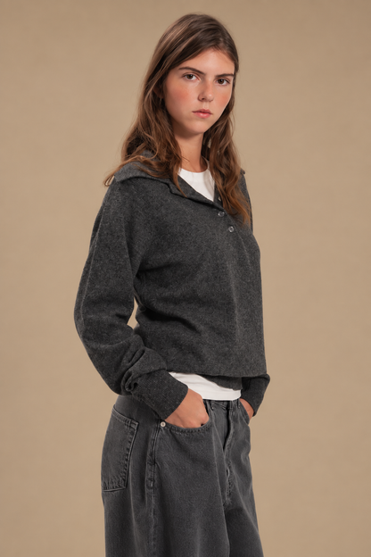 Lambswool Polo Sweater — side — SHEVCHENKO