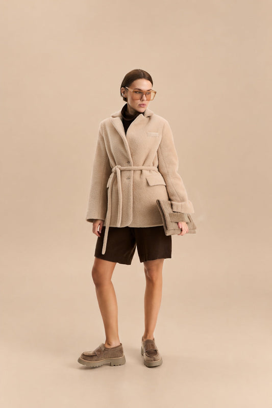 Textured Alpaca Wool Jacket — front — SHEVCHENKO