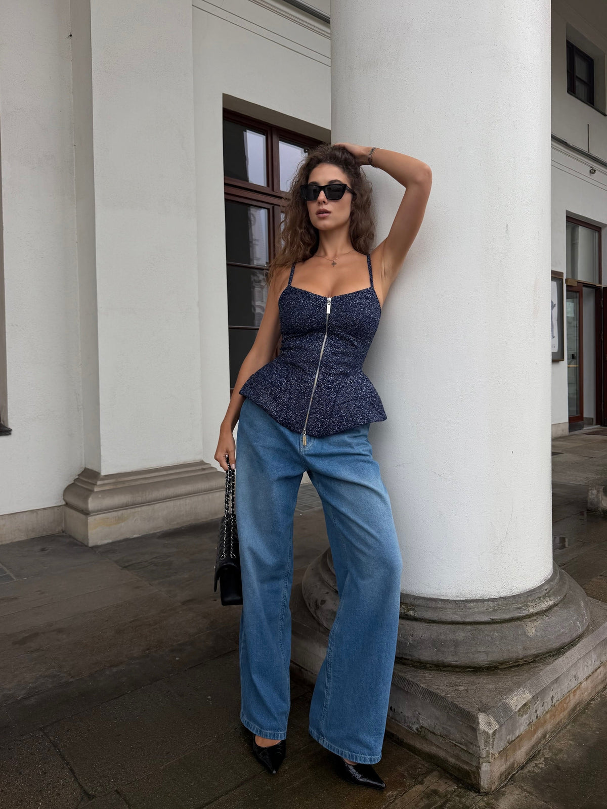 Sequin Lace-Up Corset Top — look — SHEVCHENKO