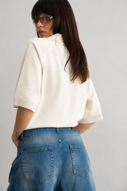 Knitted Polo Shirt — back — SHEVCHENKO