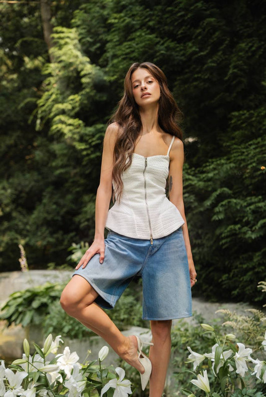 Denim Shorts — full length — SHEVCHENKO