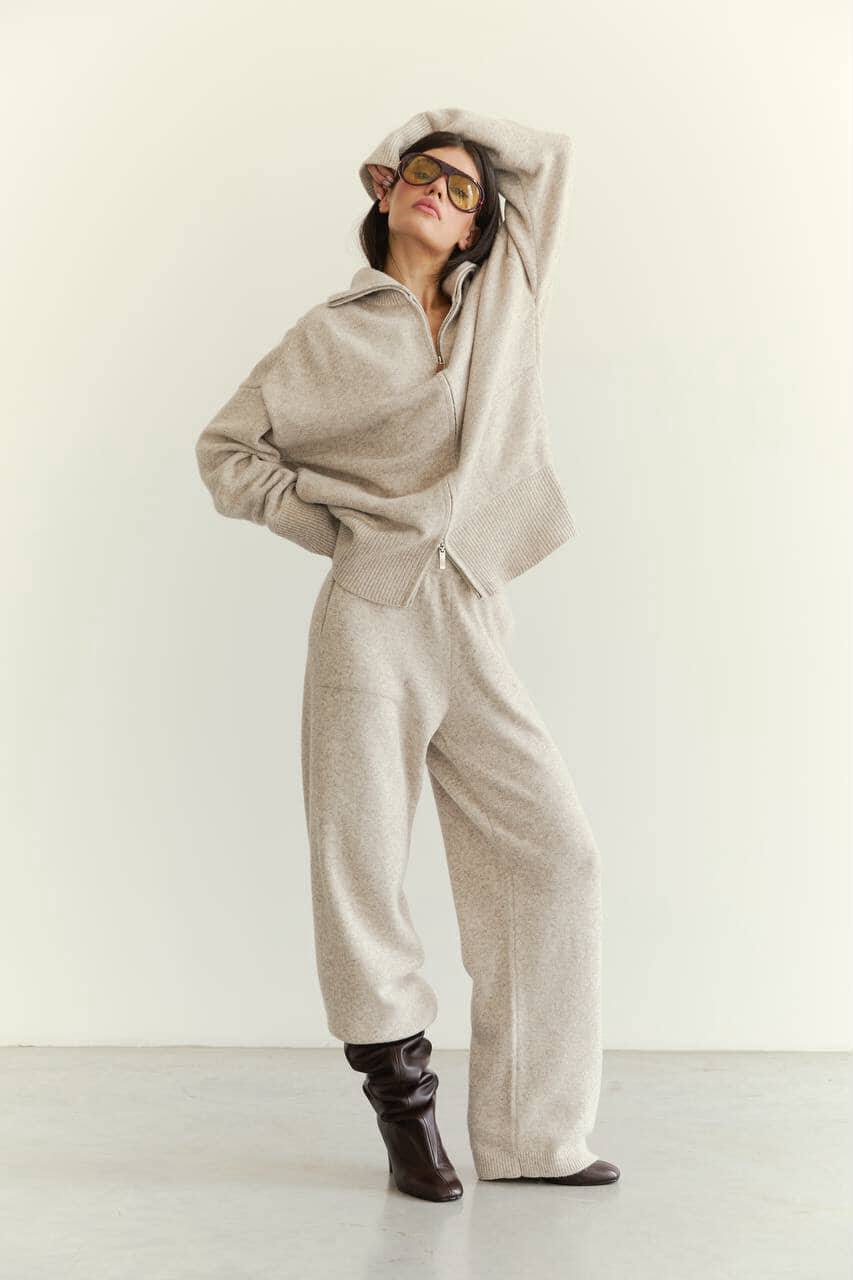 Zip-Up Lambswool Cardigan — full length — SHEVCHENKO