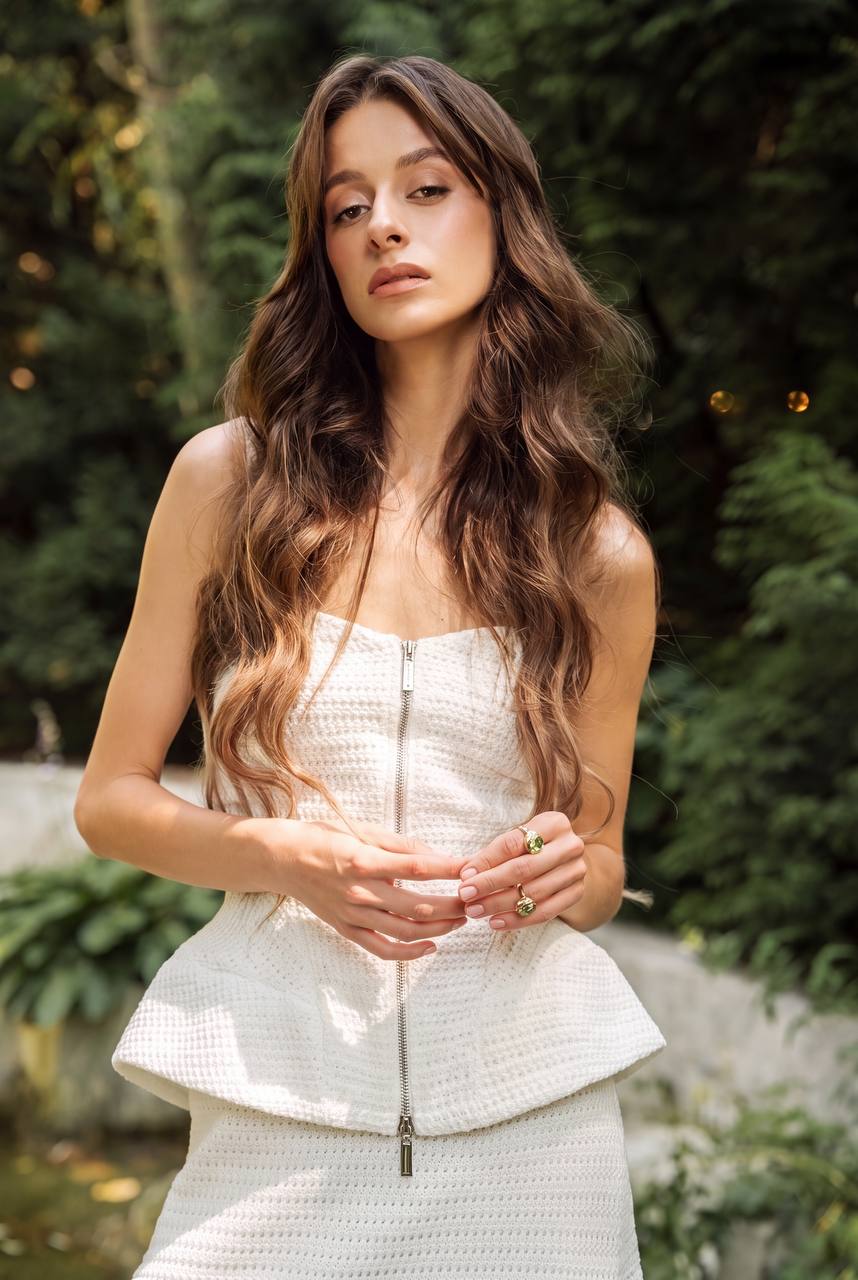 Lace-Up Corset Top — front — SHEVCHENKO