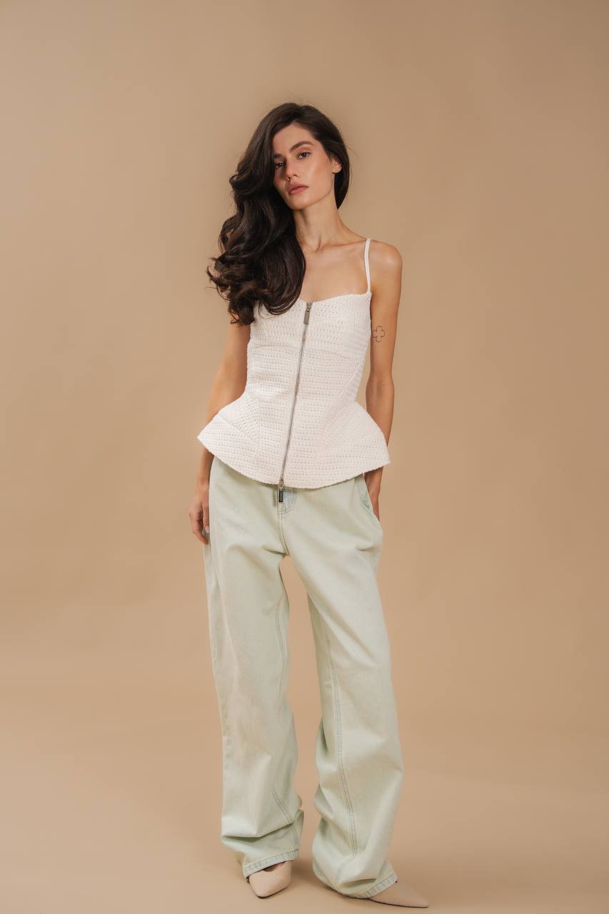 Lace-Up Corset Top — full length — SHEVCHENKO