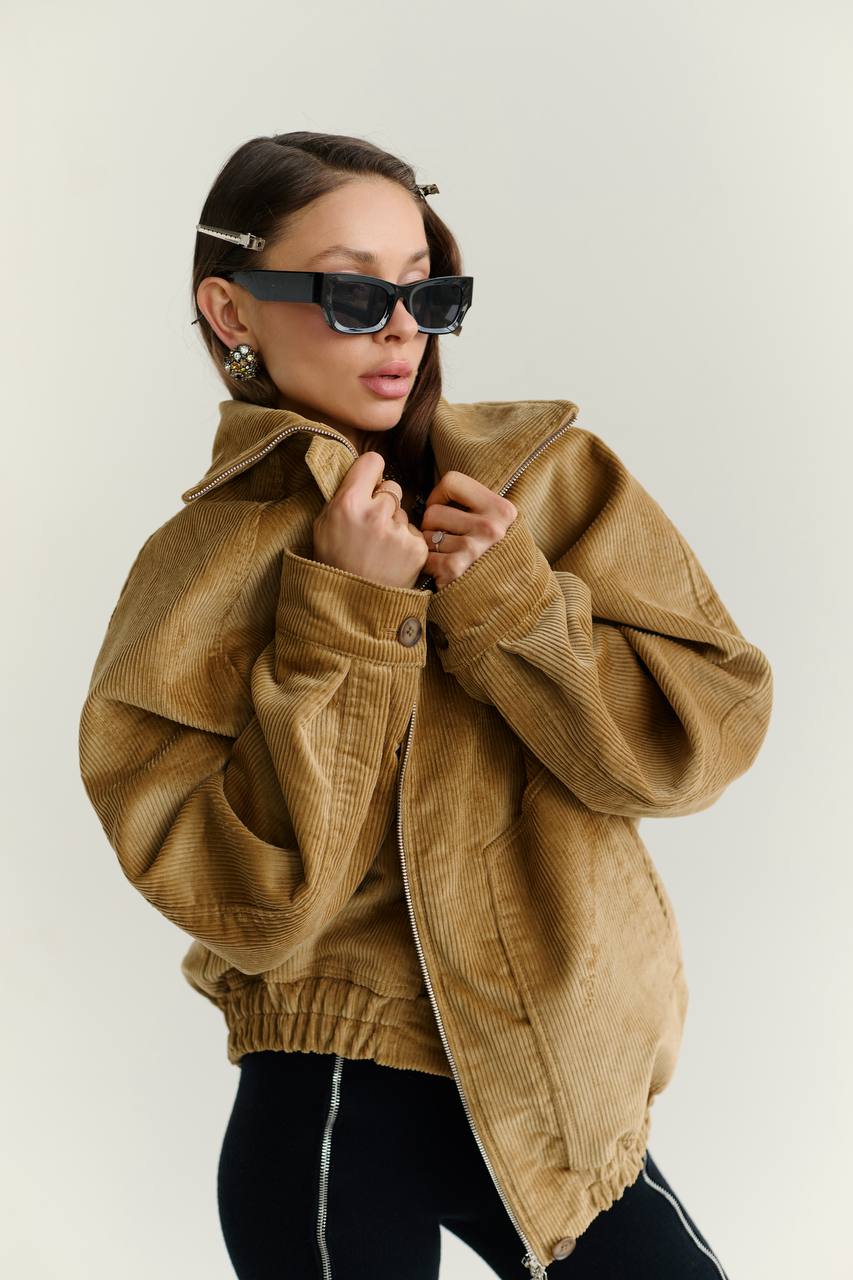 Corduroy Bomber Jacket — front — SHEVCHENKO