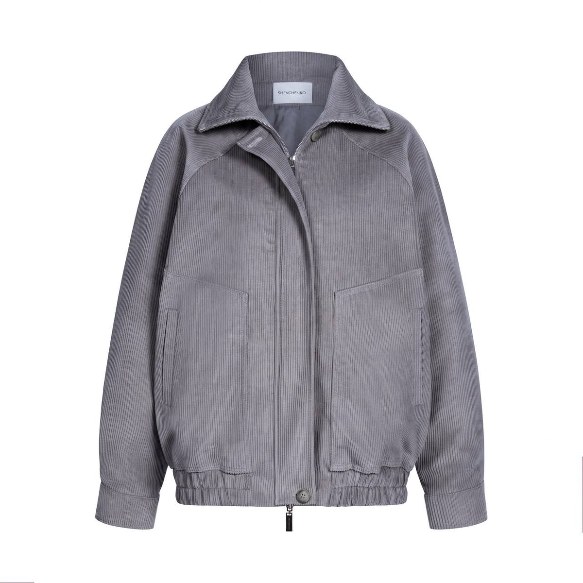 Corduroy Bomber Jacket — on a clear mannequin — SHEVCHENKO