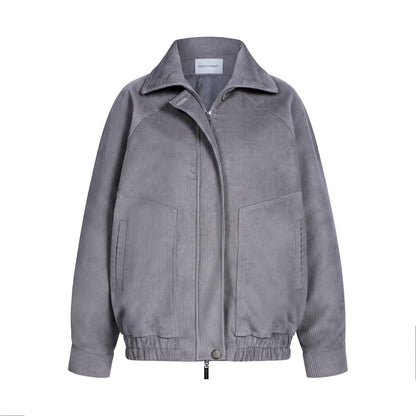 Corduroy Bomber Jacket — on a clear mannequin — SHEVCHENKO