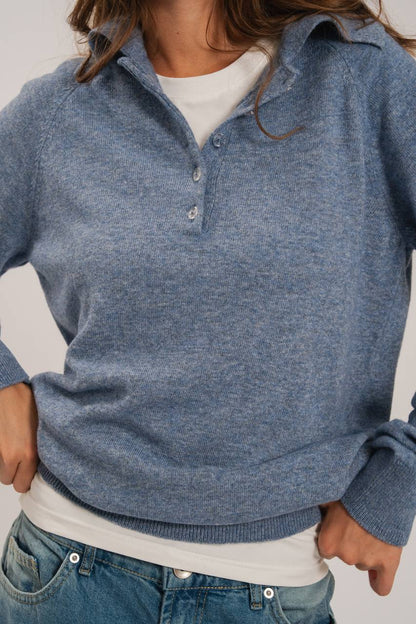 Lambswool Polo Sweater — detail — SHEVCHENKO