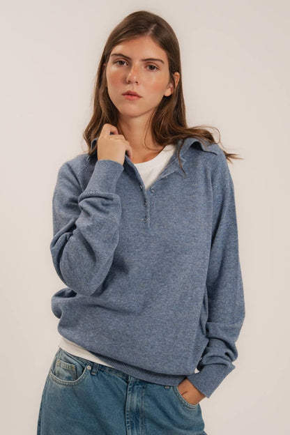 Lambswool Polo Sweater — front — SHEVCHENKO