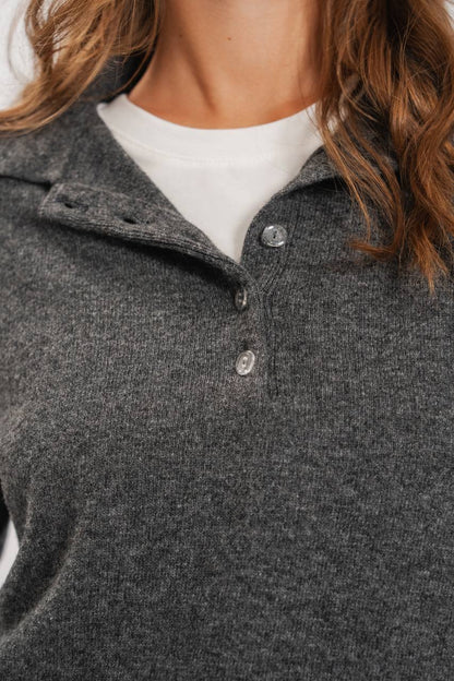 Lambswool Polo Sweater — collar — SHEVCHENKO