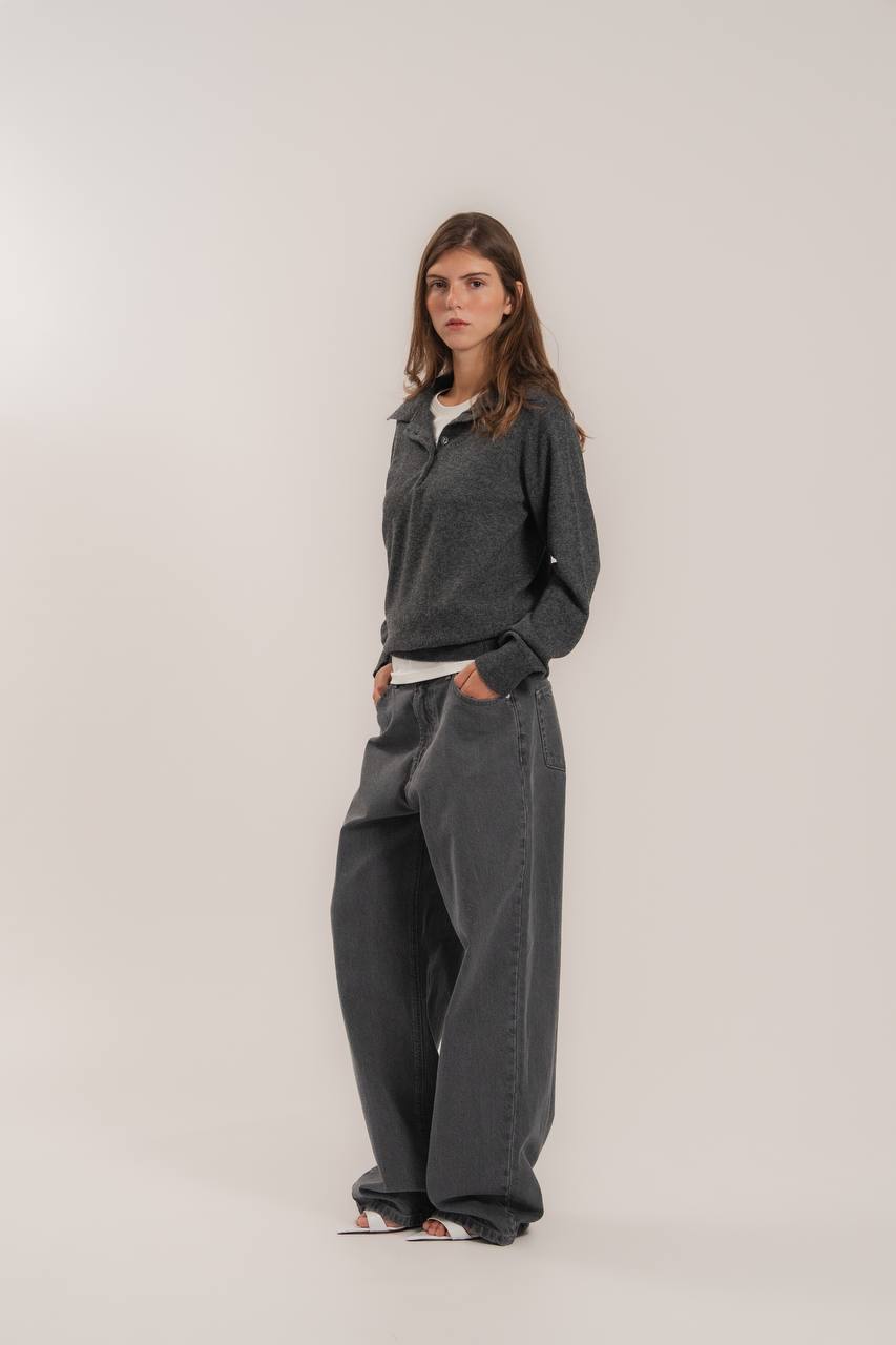 Lambswool Polo Sweater — side — SHEVCHENKO