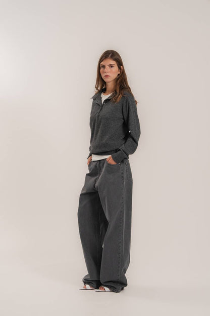 Lambswool Polo Sweater — side — SHEVCHENKO
