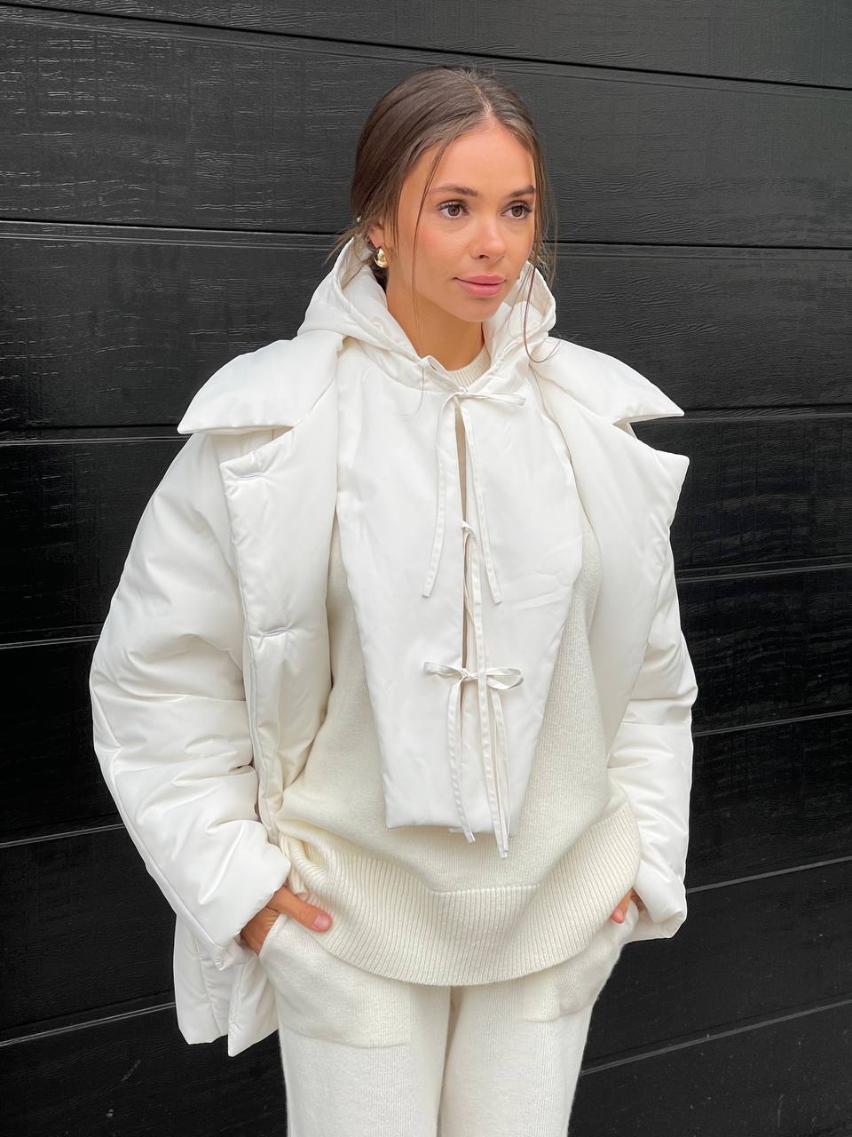 Puffer Jacket with Detachable Bib — detail — SHEVCHENKO