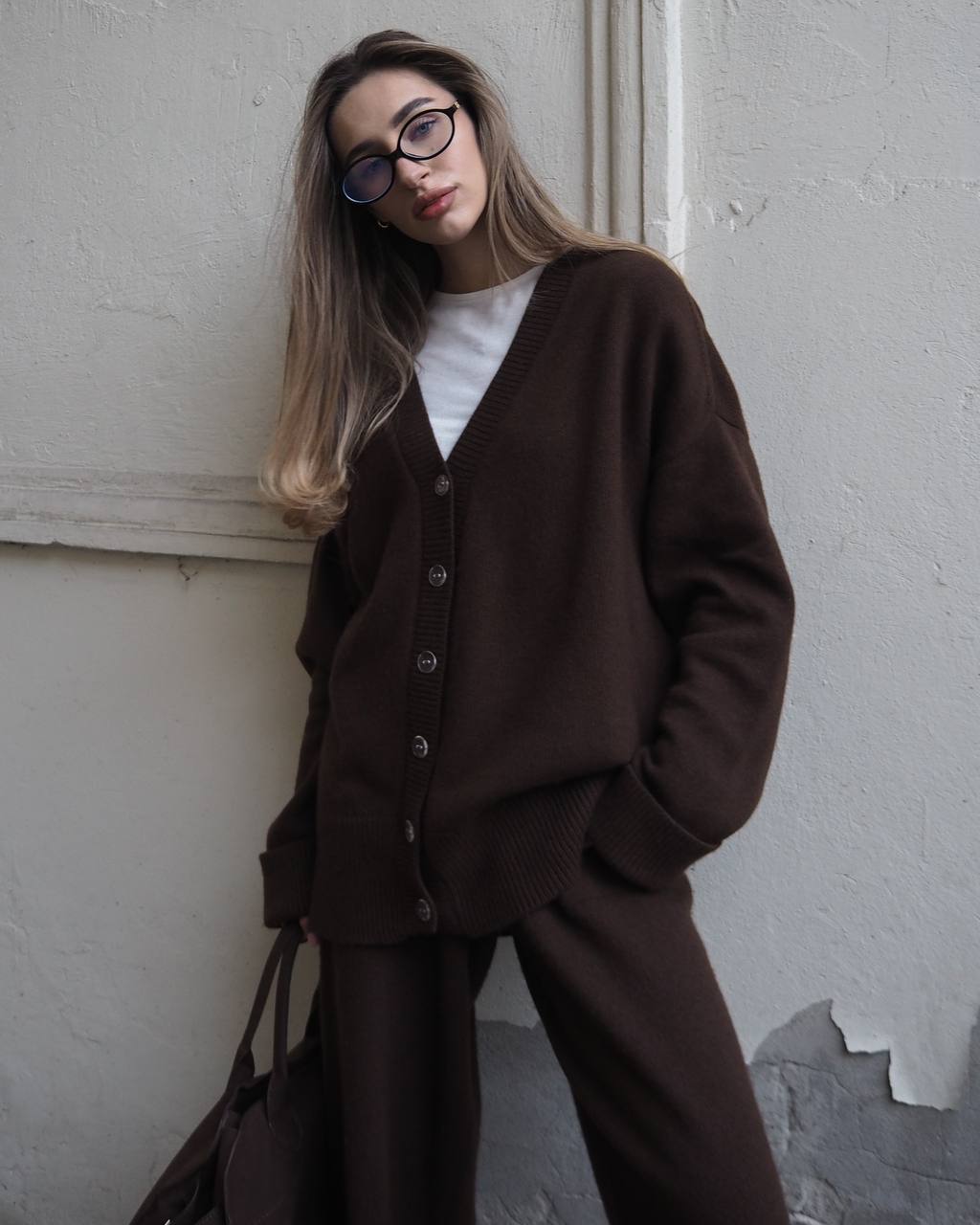 Lambswool Set: Button Cardigan and Trousers — look — SHEVCHENKO